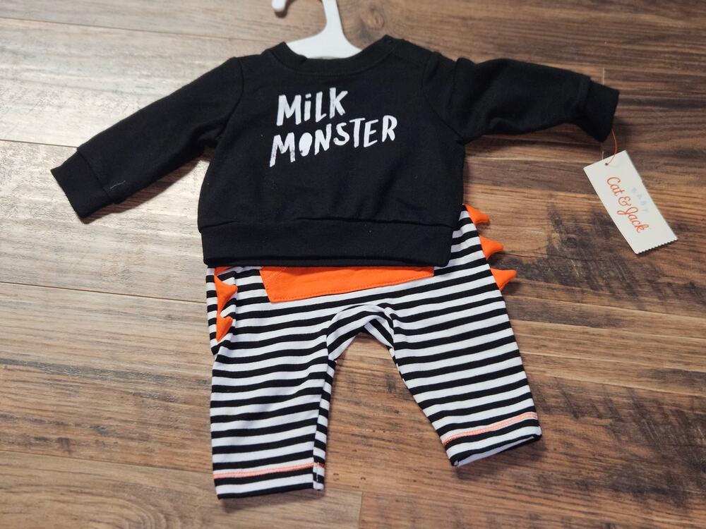 Newborn Cat & Jack MILK MONSTER Halloween Outfit NWT